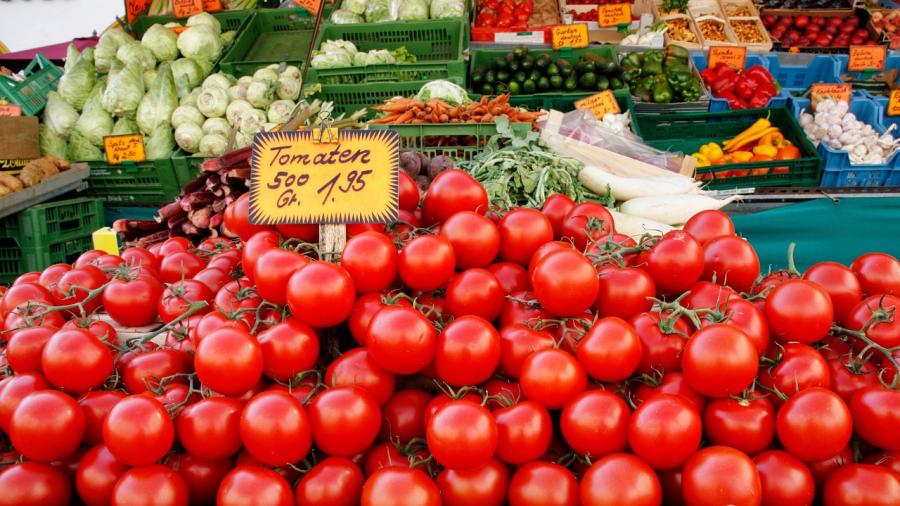 Tomatoes in a supermarket